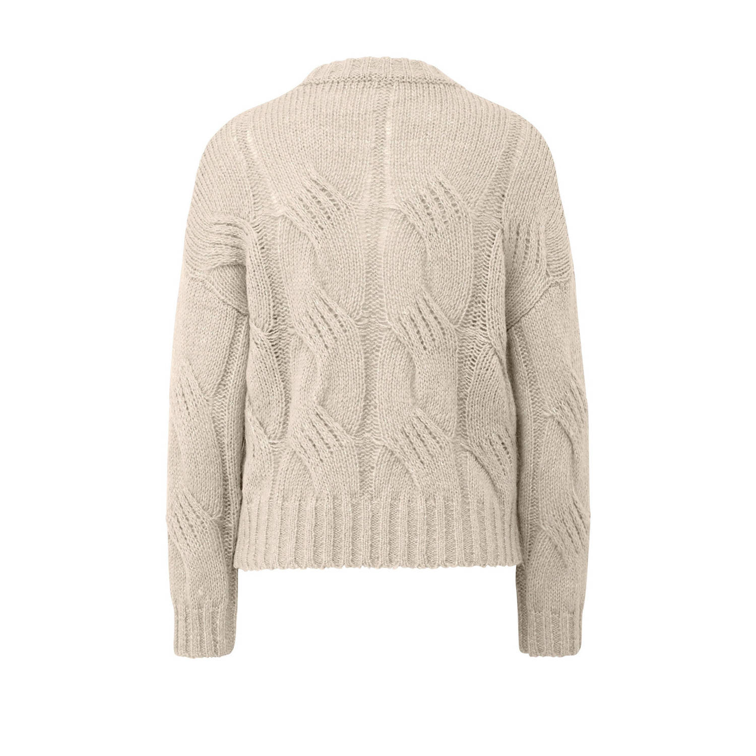 s.Oliver wollen gebreide trui beige