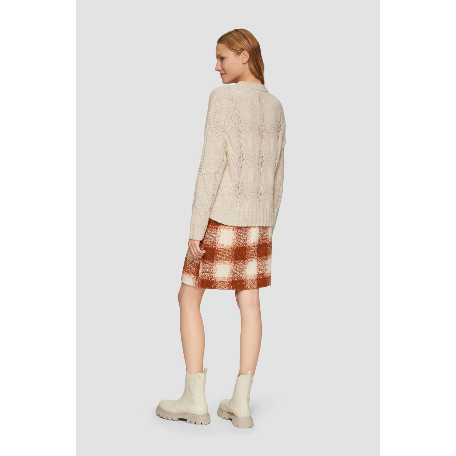 s.Oliver wollen gebreide trui beige