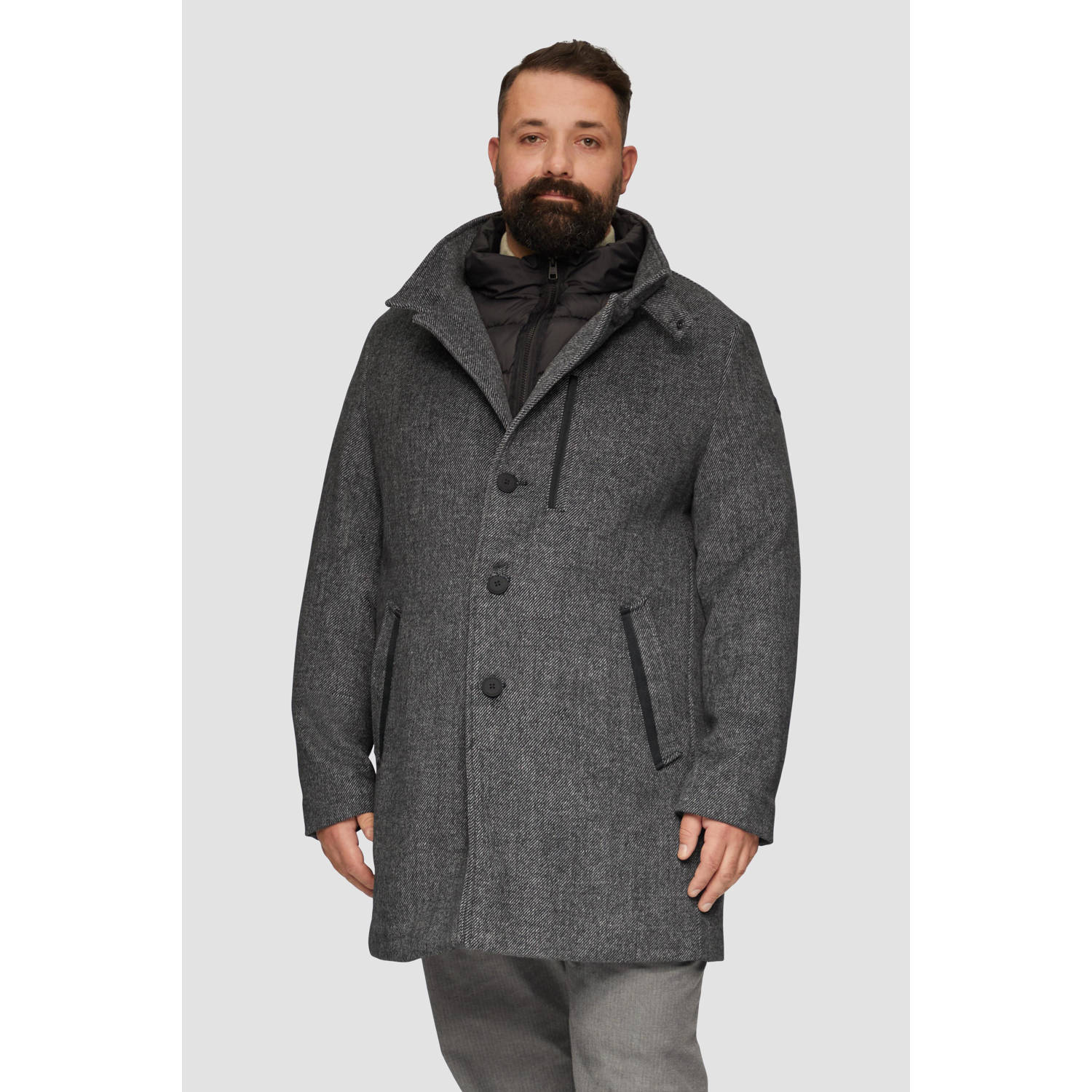 S.Oliver Big Size jas Plus Size met wol antraciet