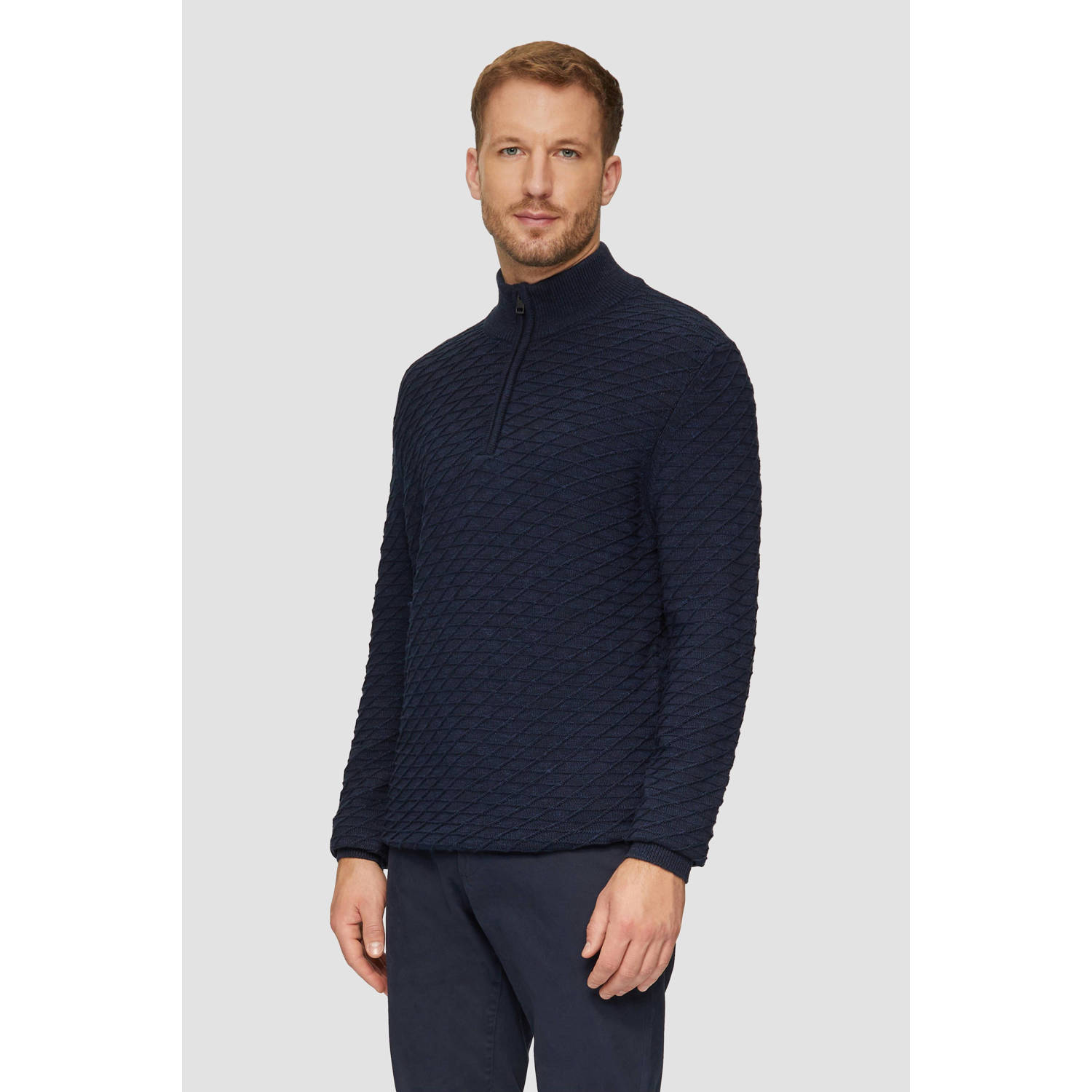S.Oliver RED LABEL Regular fit pullover van puur katoen met structuurmotief