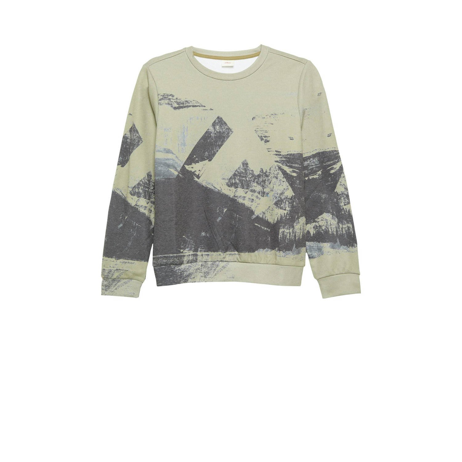 S.Oliver sweater met all over print groen zwart