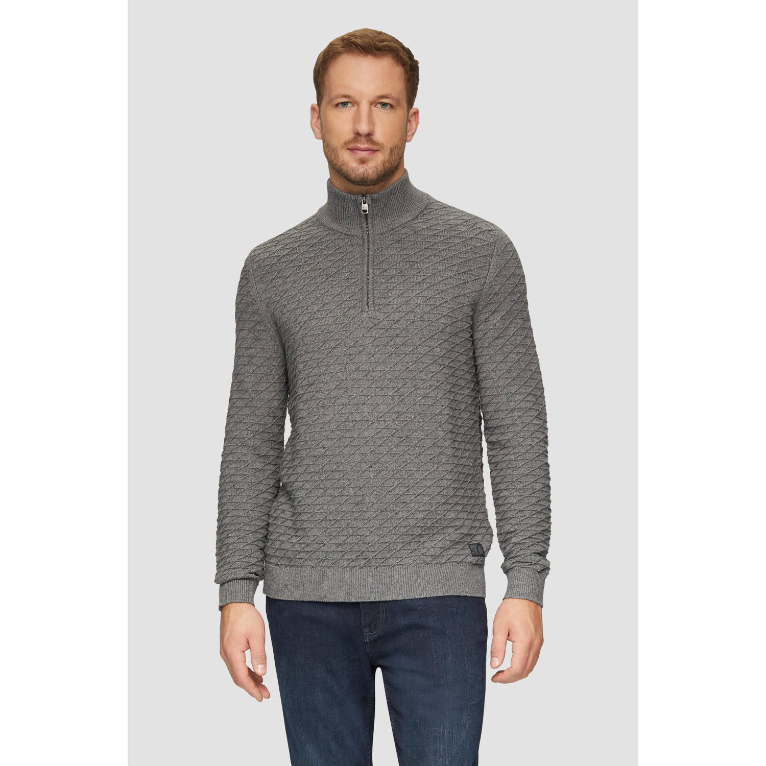 S.Oliver RED LABEL Regular fit pullover van puur katoen met structuurmotief