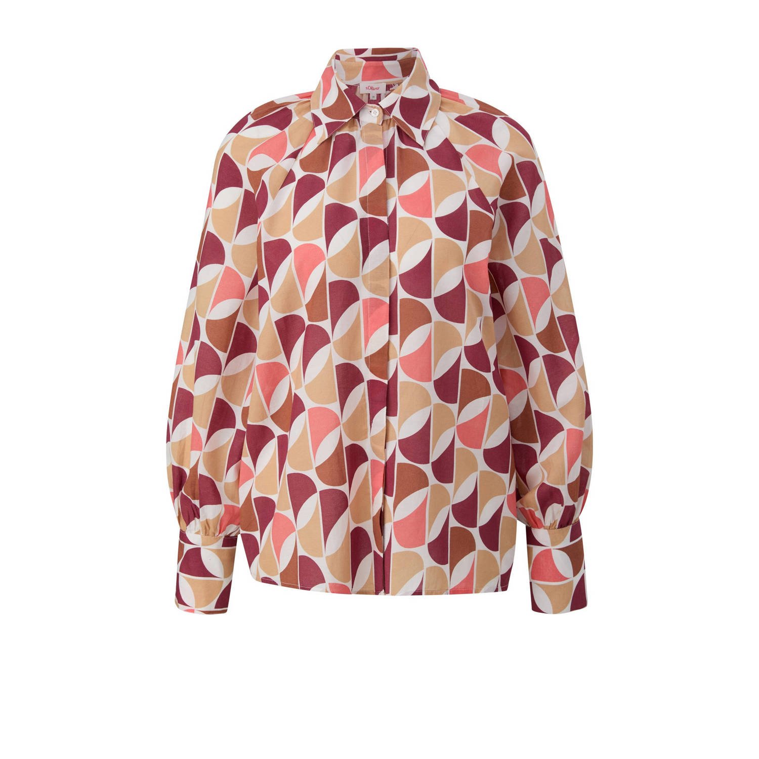 S.Oliver blouse met grafische print roze beige