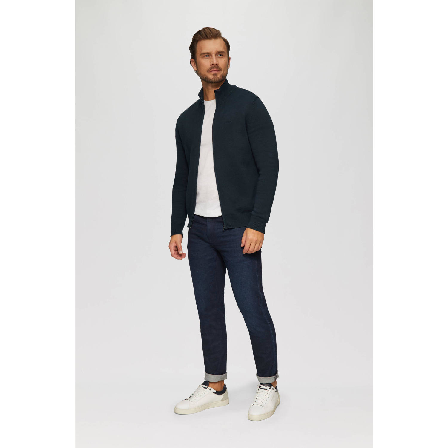 s.Oliver fijngebreid vest donkerblauw