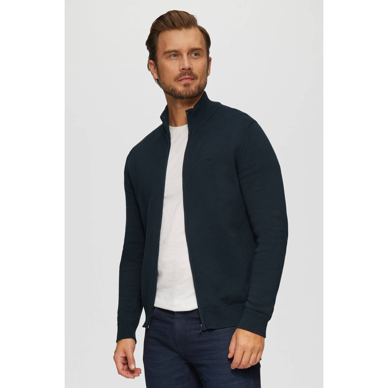 s.Oliver fijngebreid vest donkerblauw