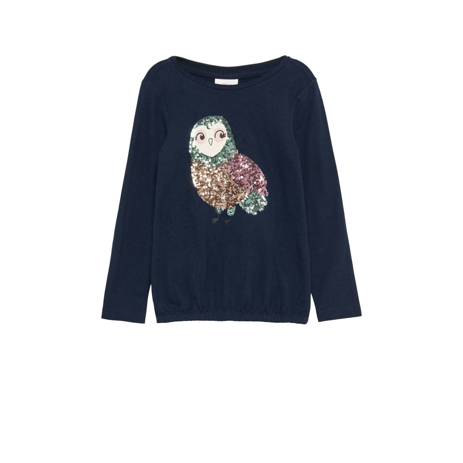 s.Oliver longsleeve met printopdruk donkerblauw
