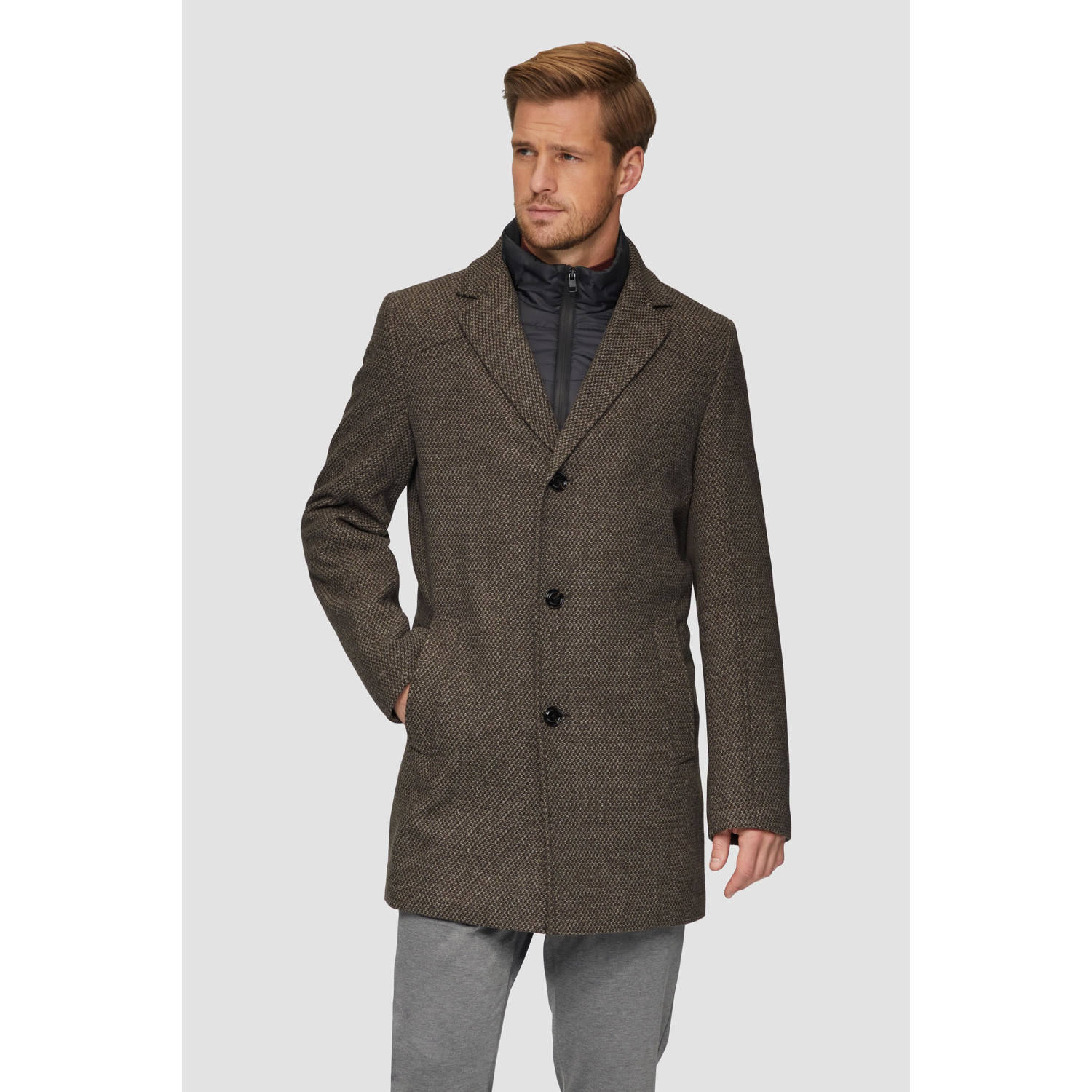 S.Oliver BLACK LABEL jas met wol donkerbruin