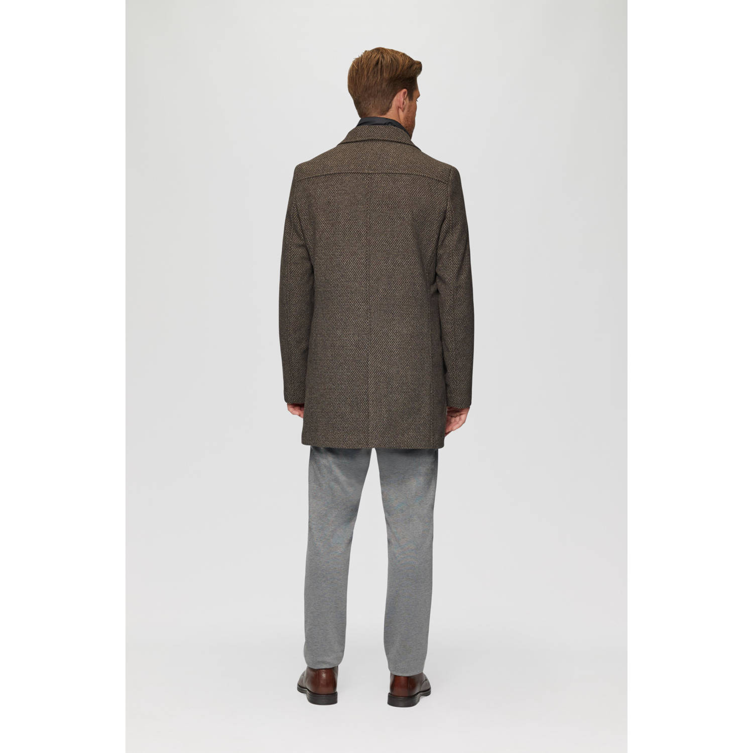 s.Oliver BLACK LABEL jas met wol donkerbruin