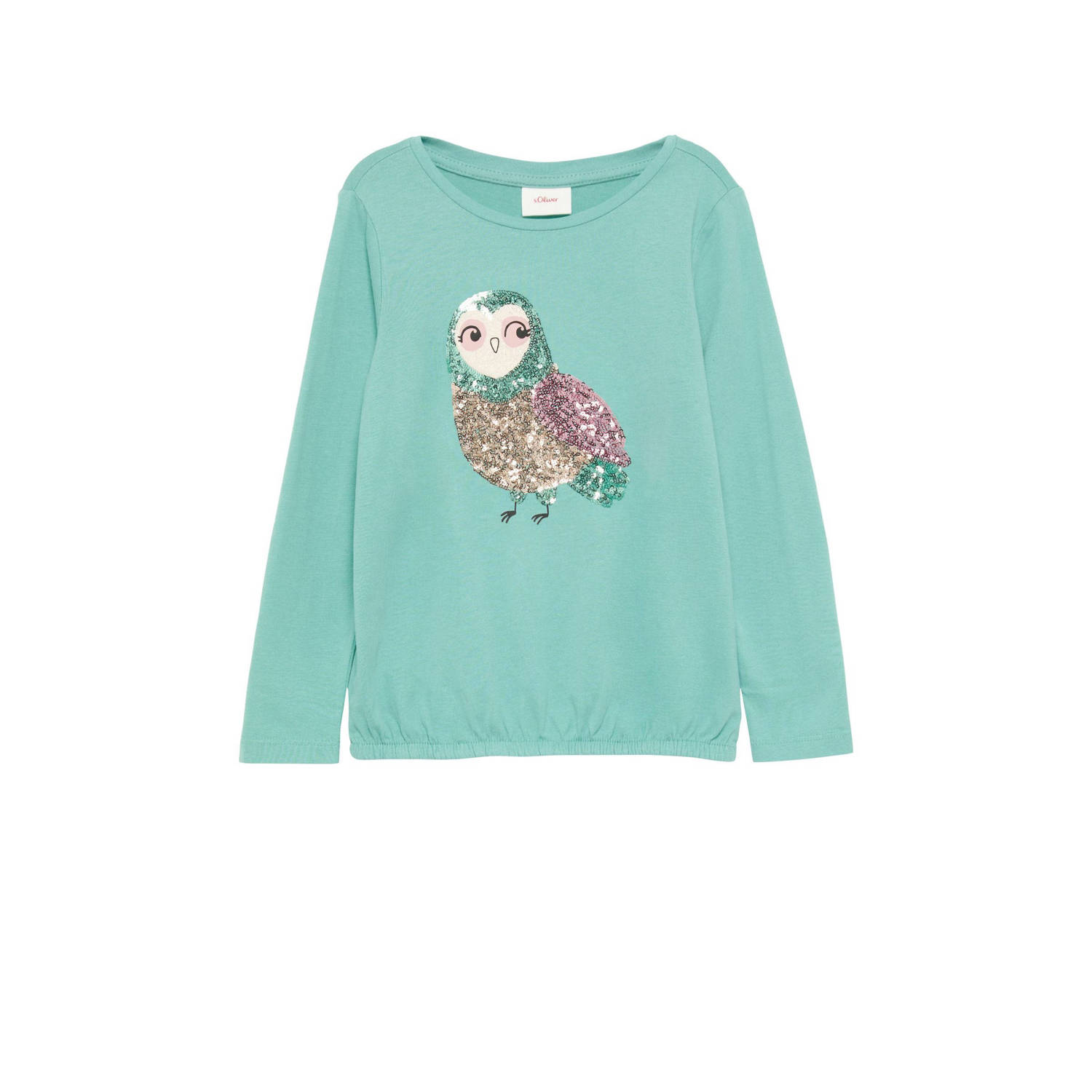 s.Oliver longsleeve met printopdruk turquoise