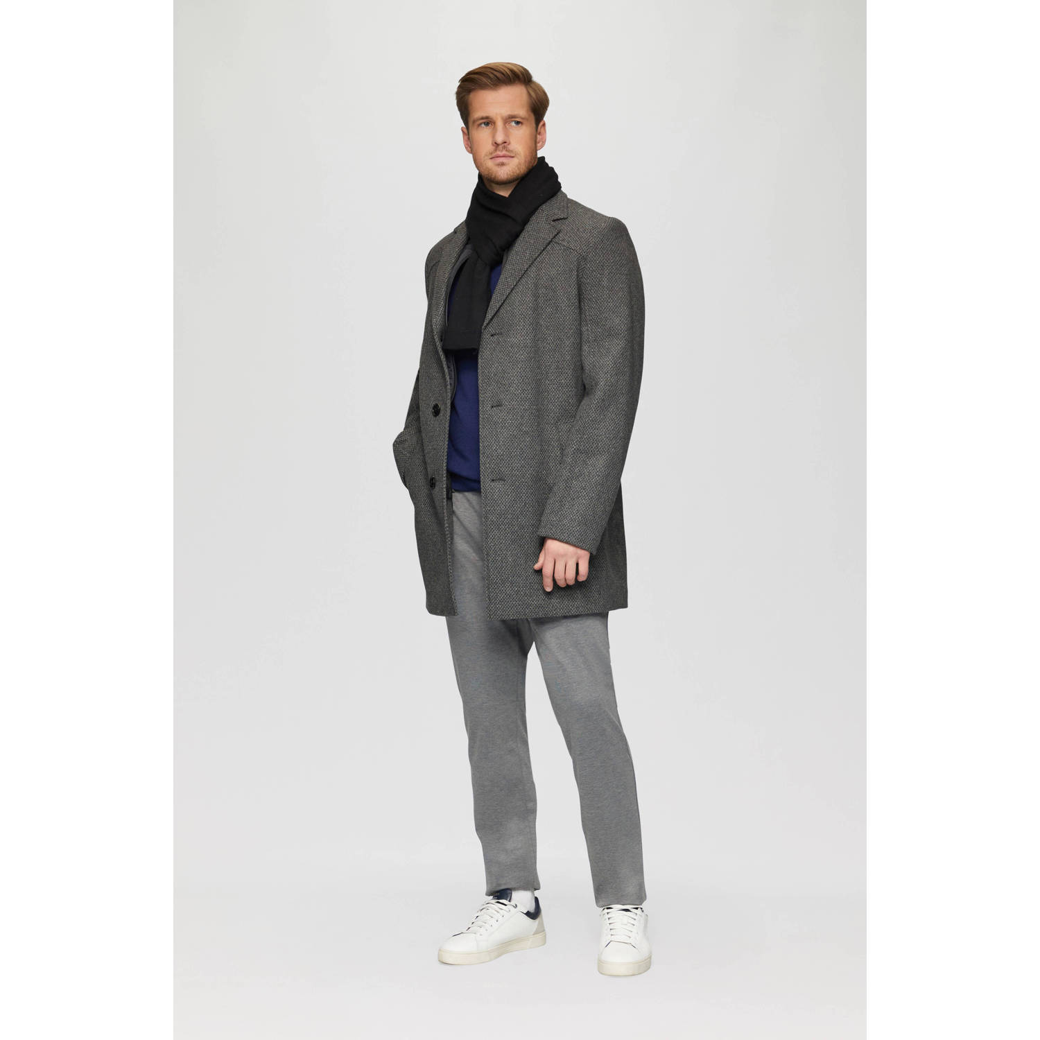 s.Oliver BLACK LABEL jas met wol grijs