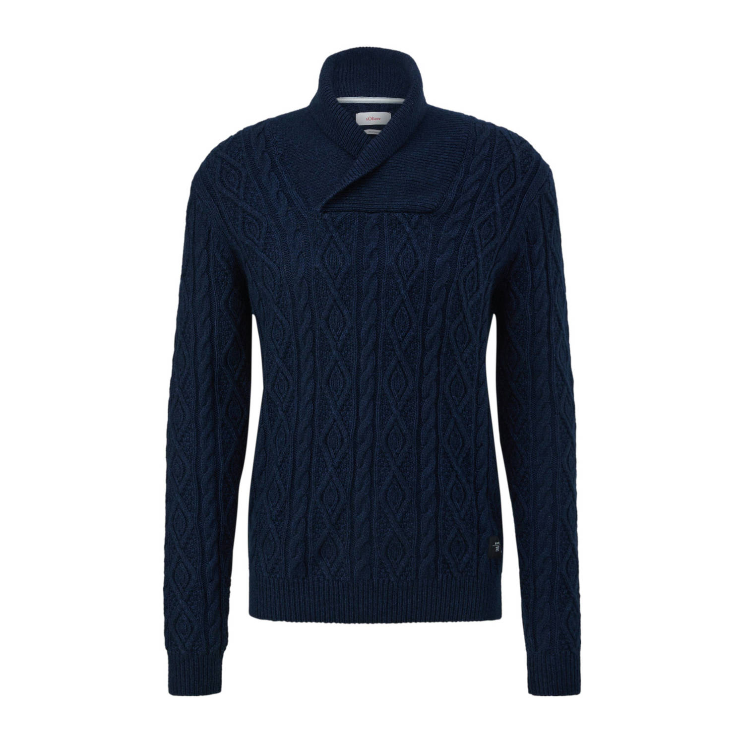 S.Oliver RED LABEL Regular fit pullover met sjaalkraag van wolmix met kabelpatroon