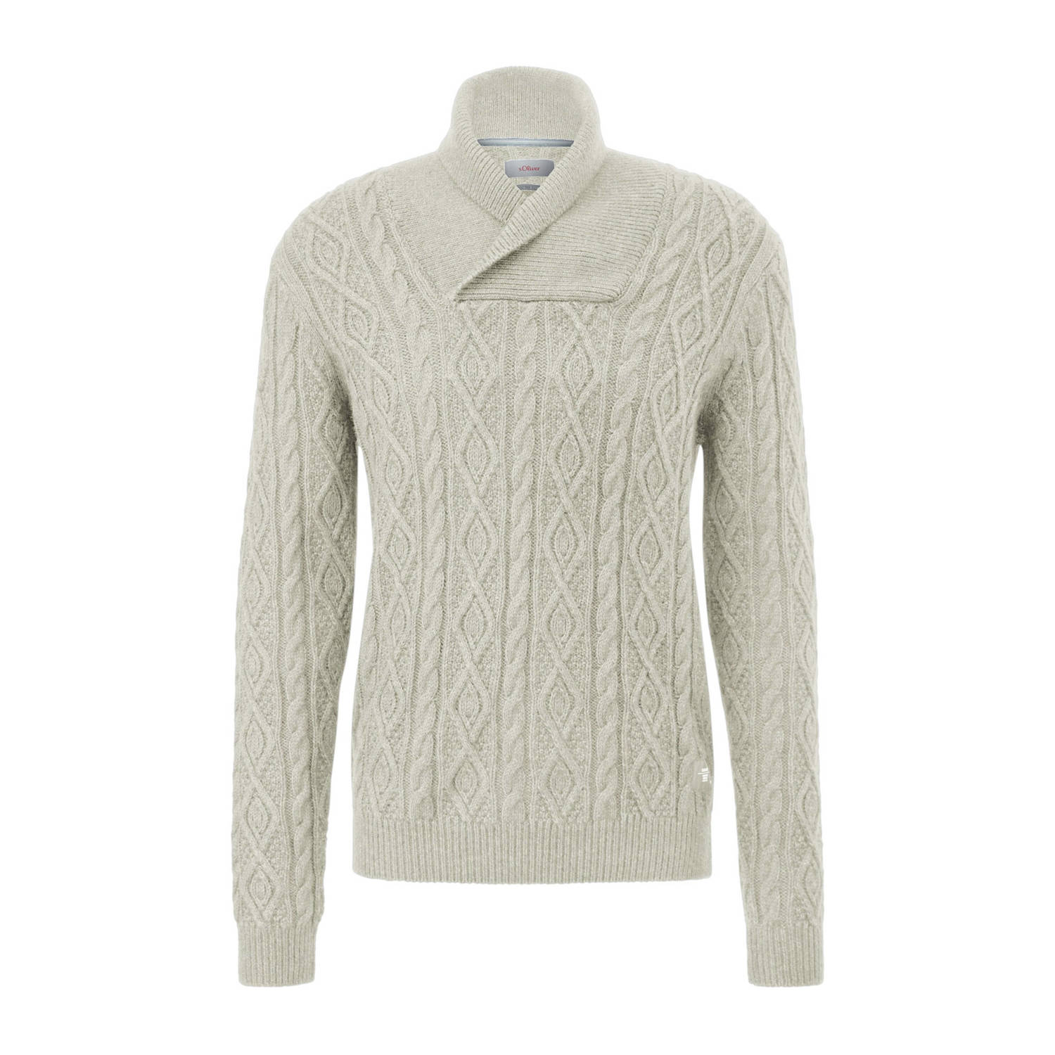 S.Oliver RED LABEL Regular fit pullover met sjaalkraag van wolmix met kabelpatroon