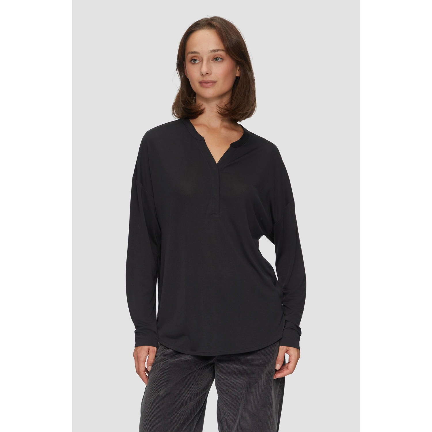 S.Oliver Blouse met lange mouwen met v-hals