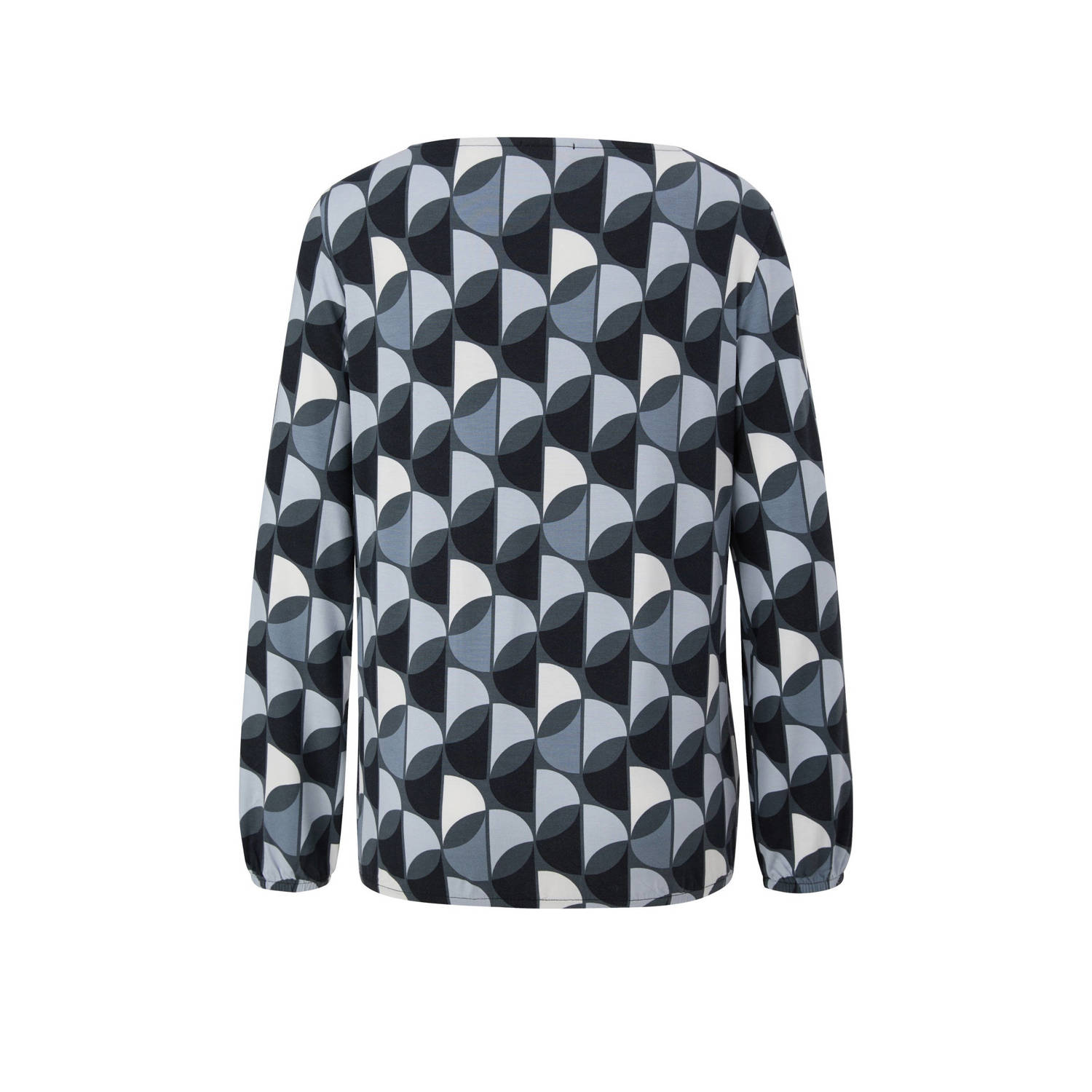 s.Oliver top met grafische print antraciet grijs