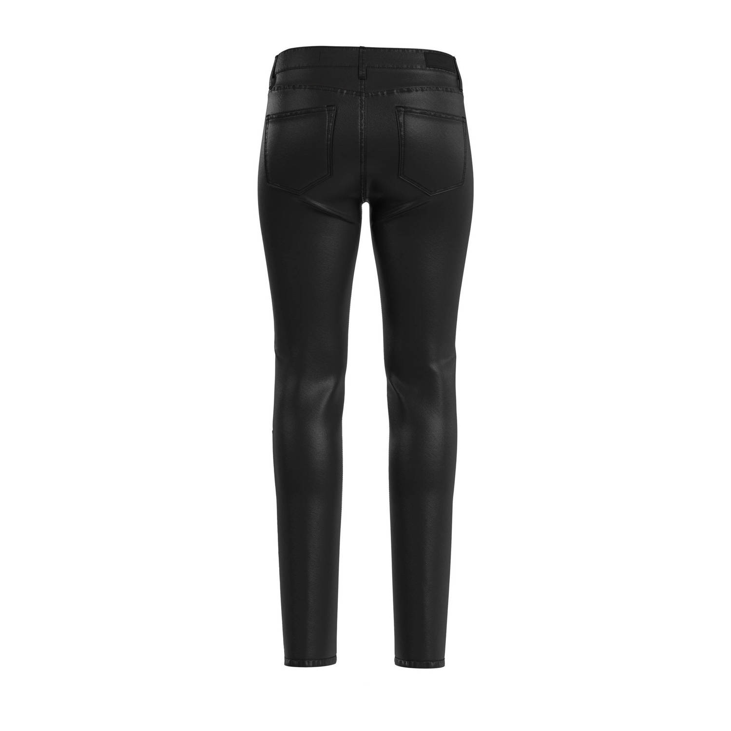 s.Oliver coated slim fit broek zwart