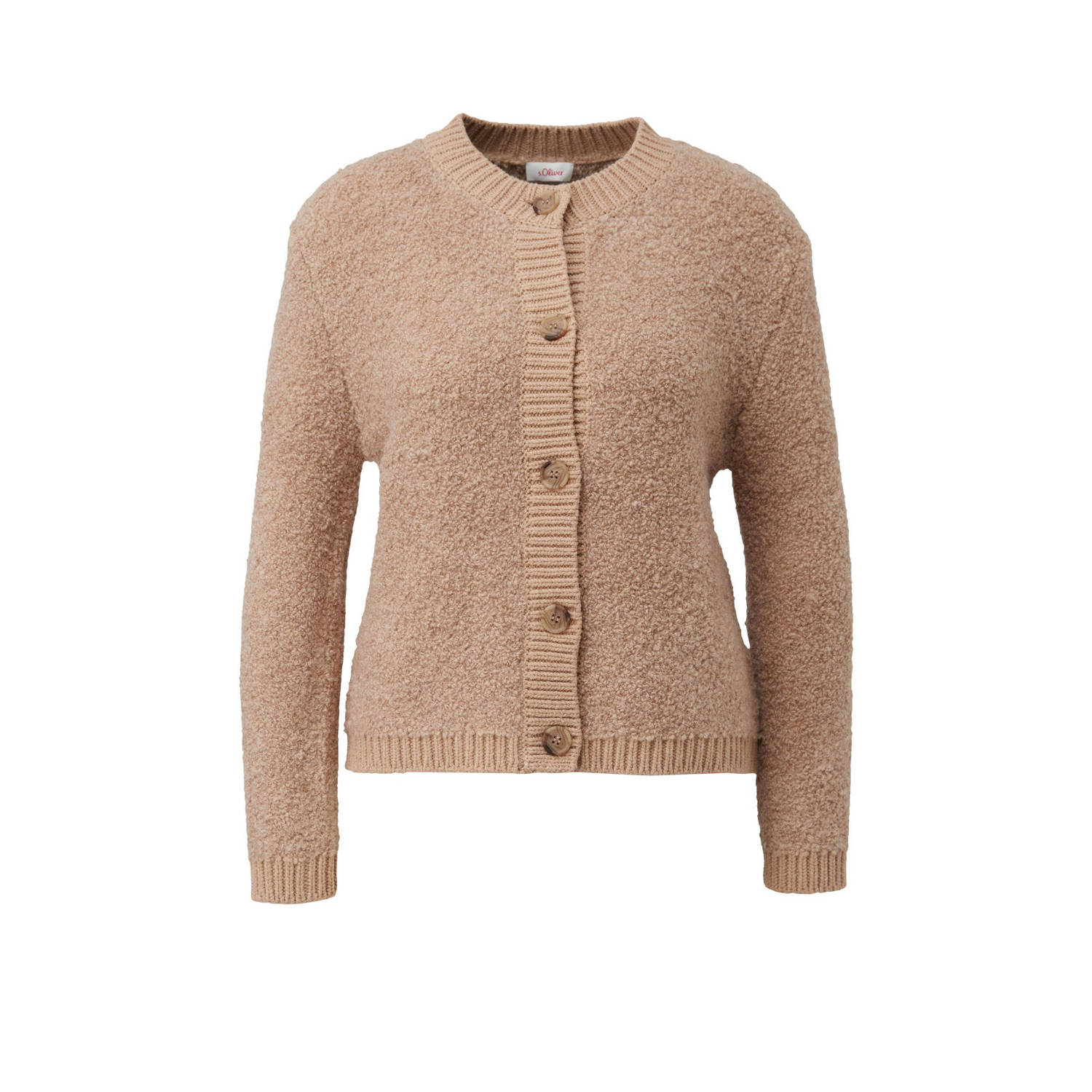 S.Oliver RED LABEL Regular fit gebreid jack met alpaca van bouclé van teddybont