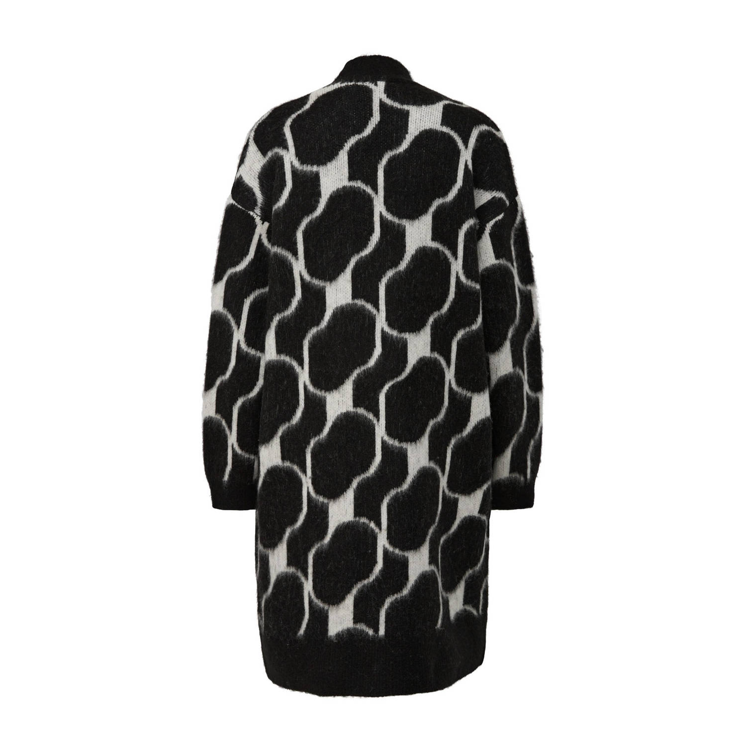 s.Oliver BLACK LABEL gebreid vest met all over print zwart ecru