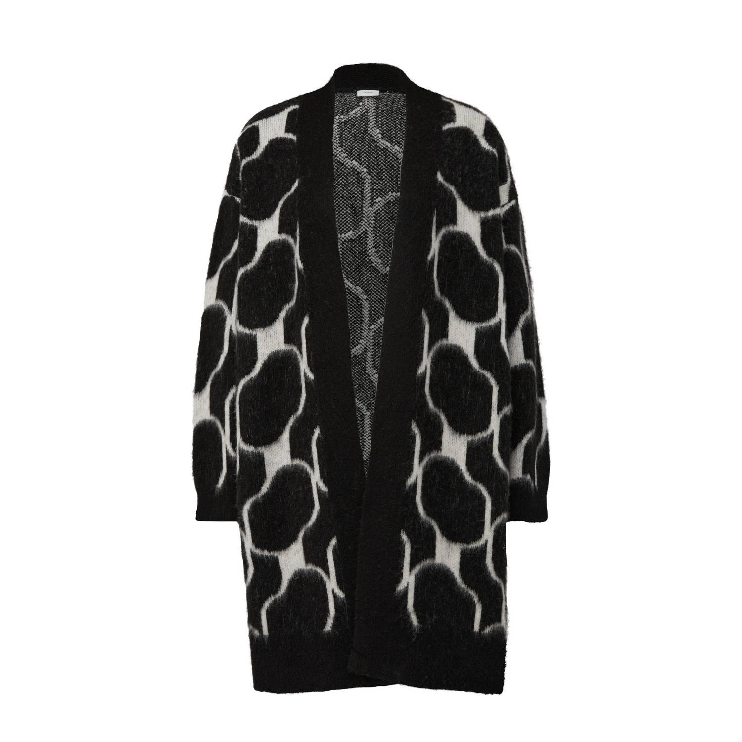 S.Oliver BLACK LABEL gebreid vest met all over print zwart ecru