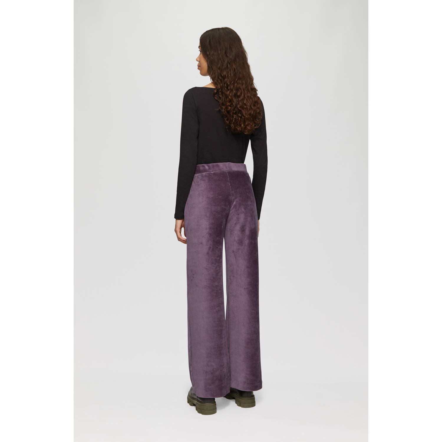 Q S by s.Oliver corduroy straight fit broek paars
