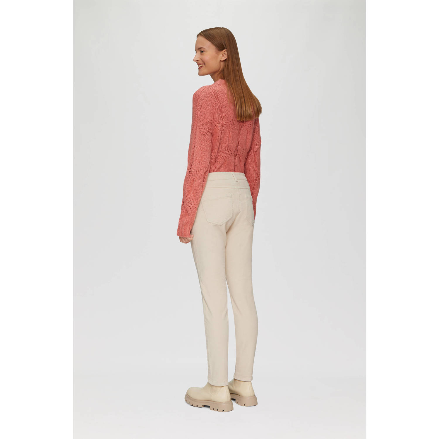 s.Oliver corduroy regular fit broek ecru