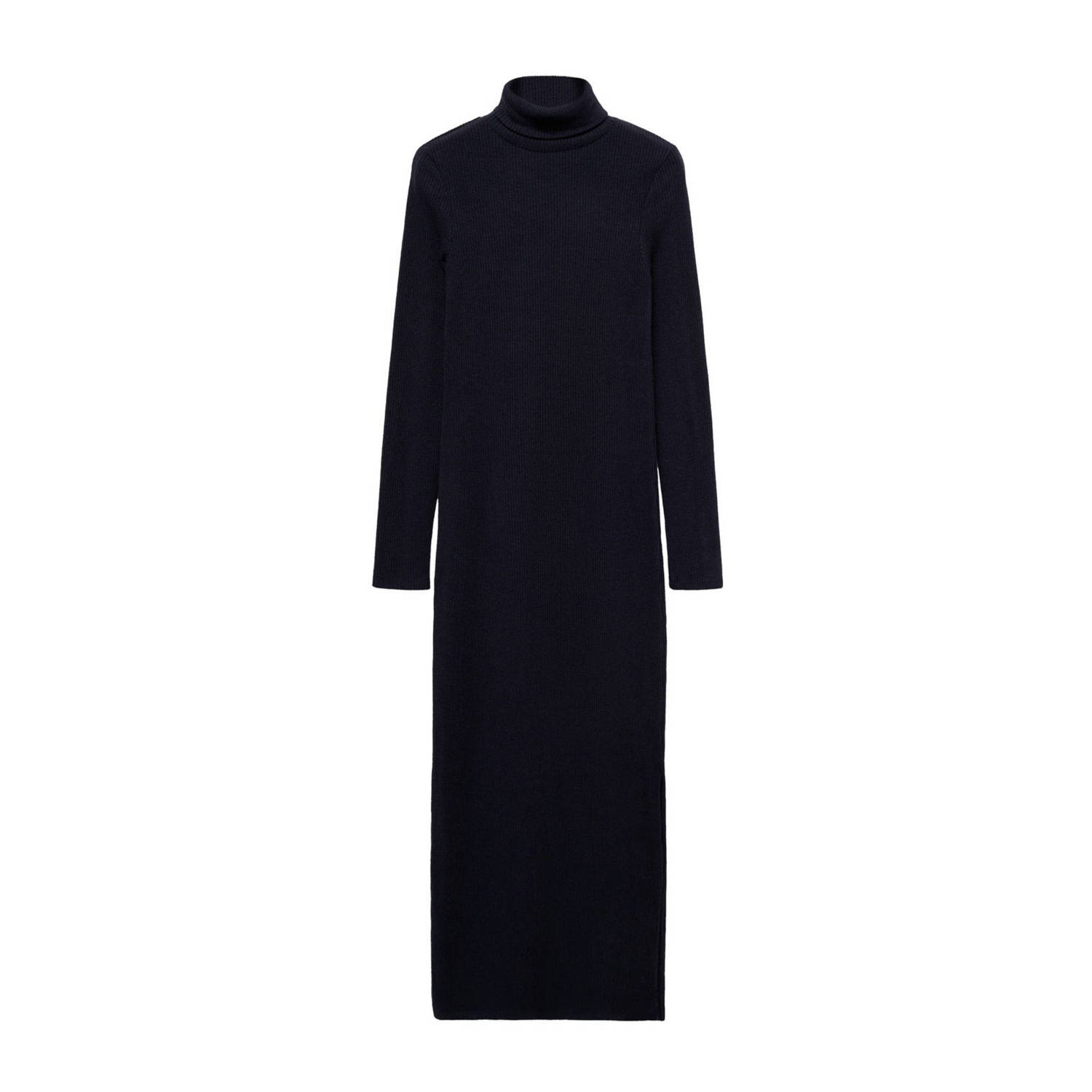 MANGO TEEN ribgebreide maxi jurk donkerblauw