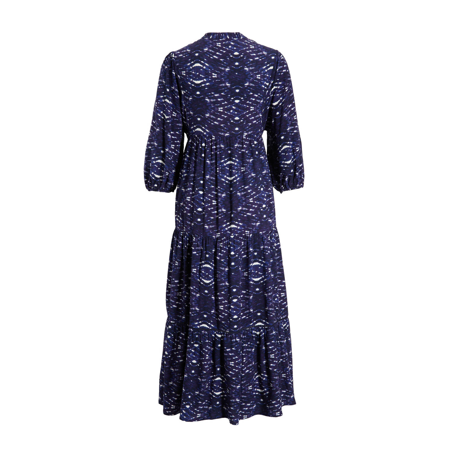 anytime crinkle tie-dye jurk donkerblauw