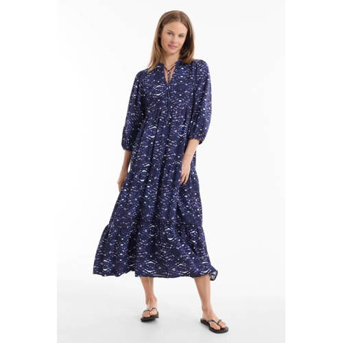 anytime crinkle tie-dye jurk donkerblauw afbeelding