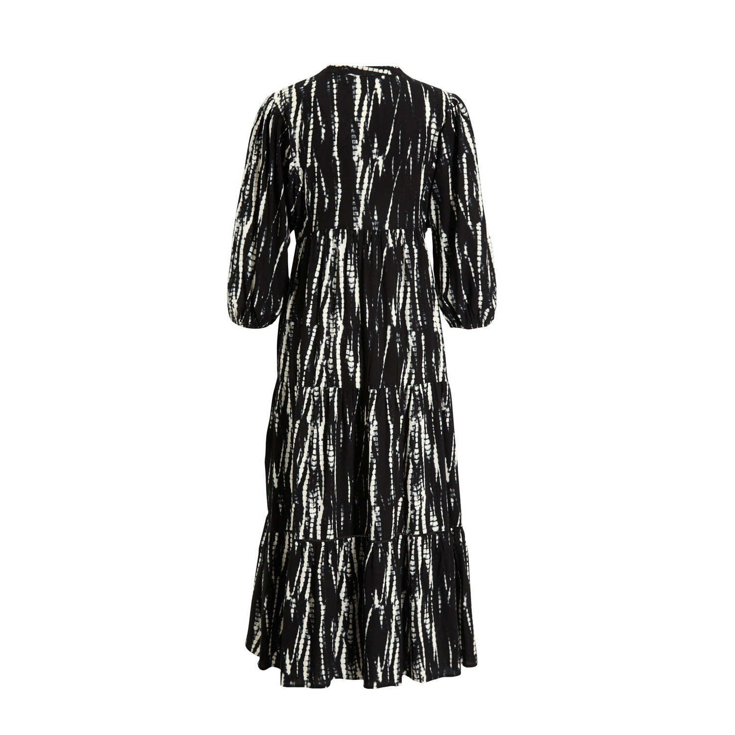 anytime crinkle tie-dye jurk zwart