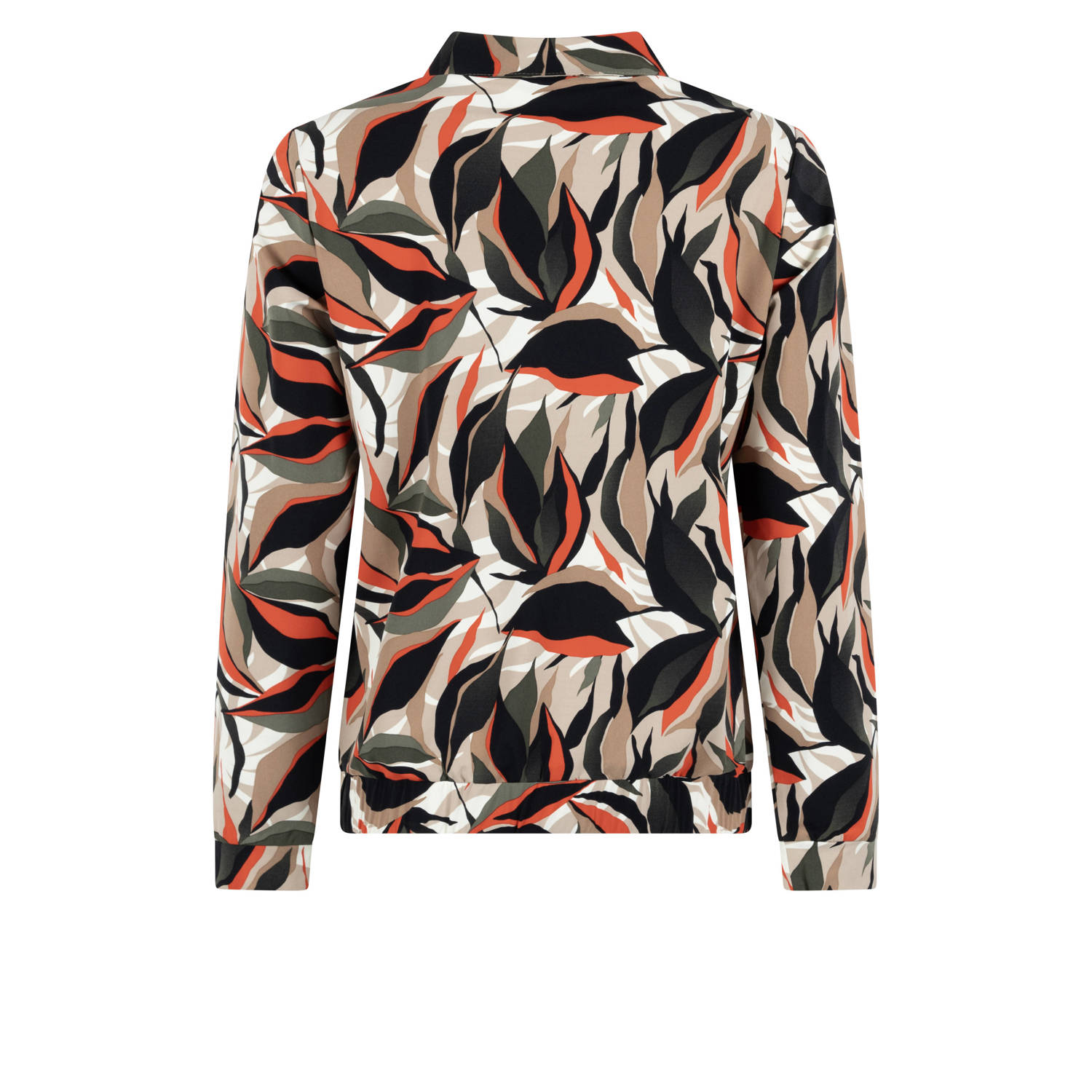 Zoso blousetop Jennifer met grafische print zwart bruin oranje
