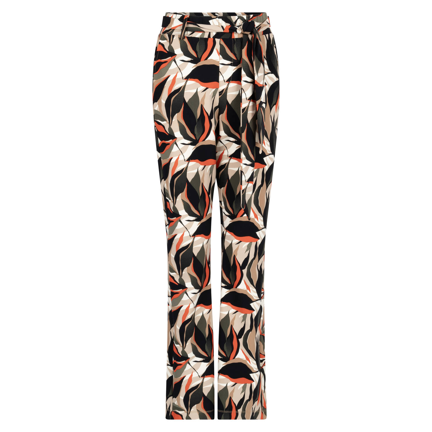 Zoso regular fit broek Biba met grafische print beige oranje