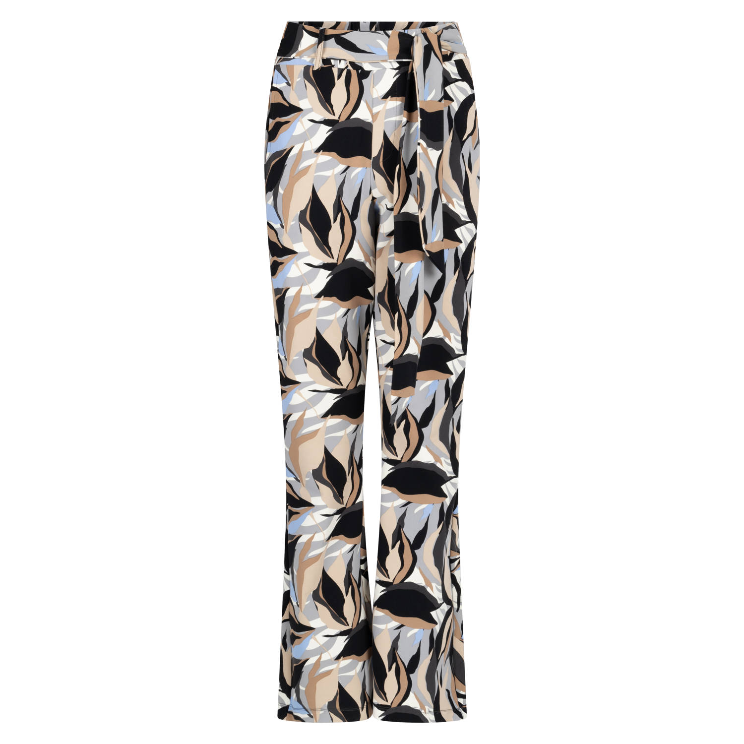 Zoso regular fit broek Biba met grafische print zwart beige lichtblauw