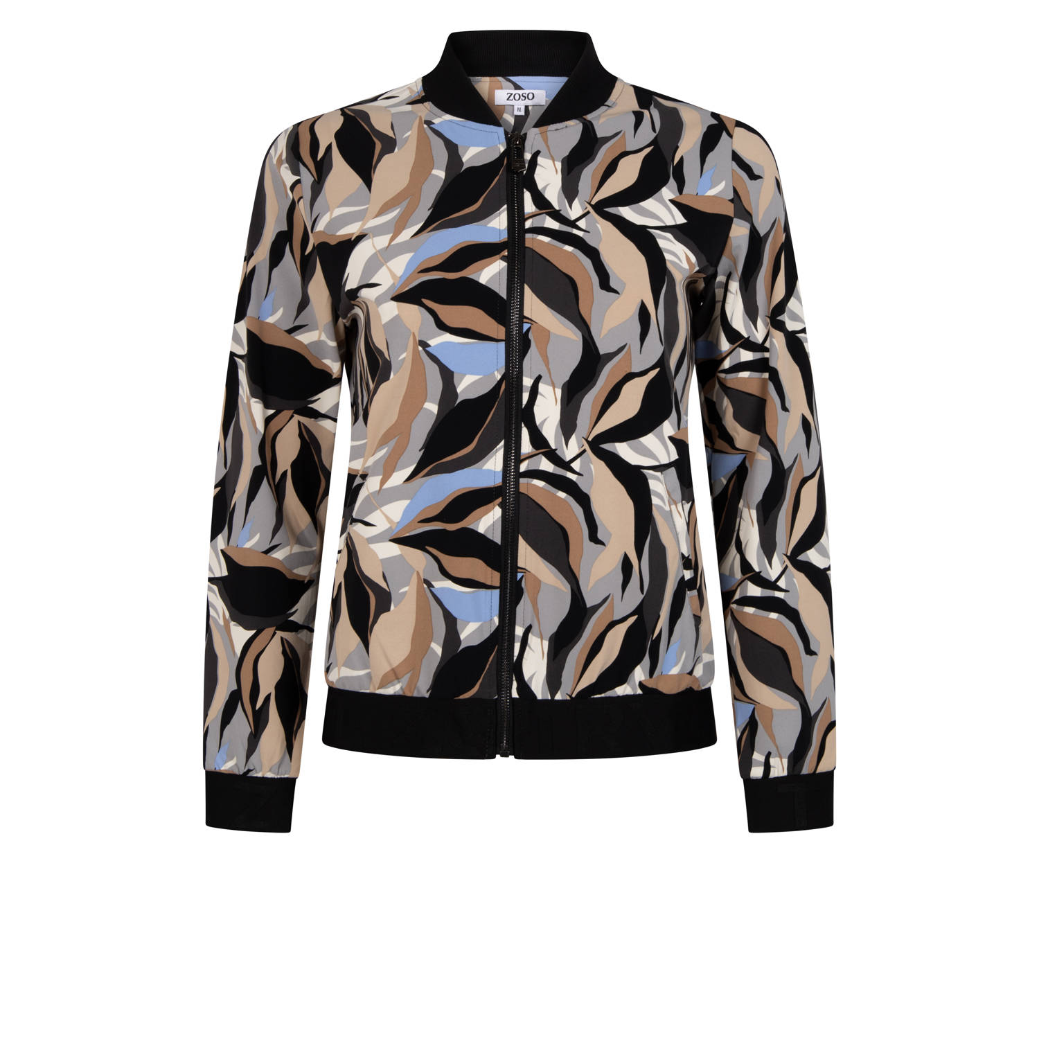 Zoso jasje Jenny met grafische print zwart beige lichtblauw