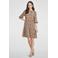 Anytime crinkle midi jurk met V-hals panterprint