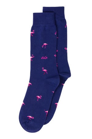 sokken Flamingos blauw