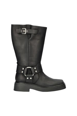 Shoemakers Eyra leren bikerboots zwart