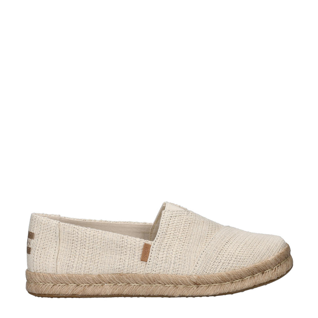 Beige dames Toms Alpargata espadrilles van textiel met effen