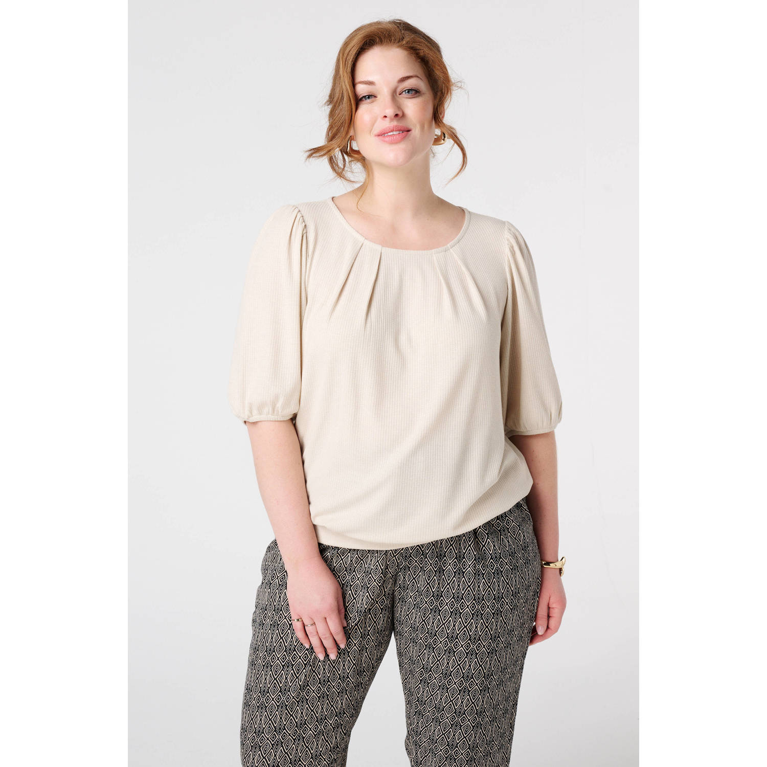 MS Mode top ecru met lurex