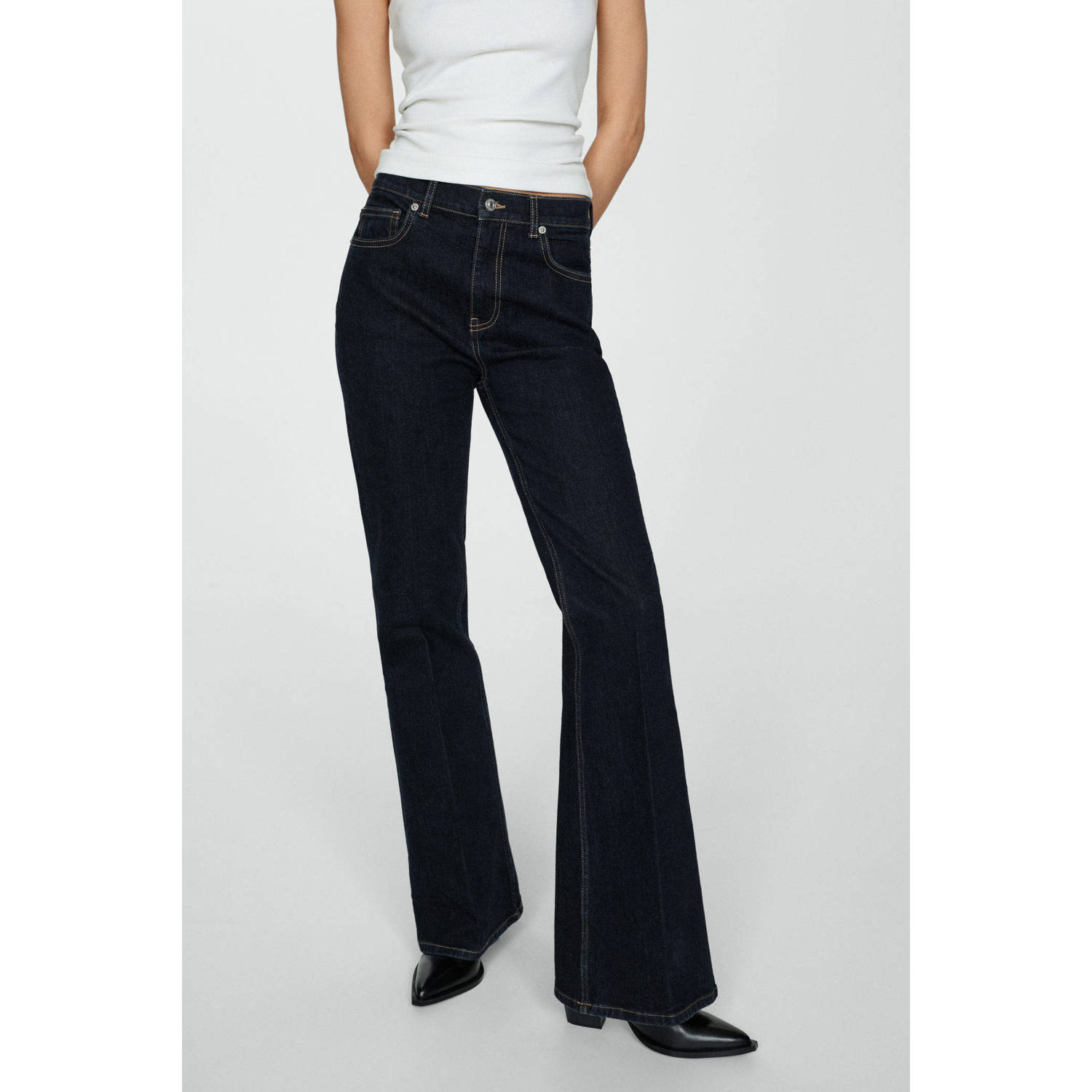 Mango flared jeans dark blue denim