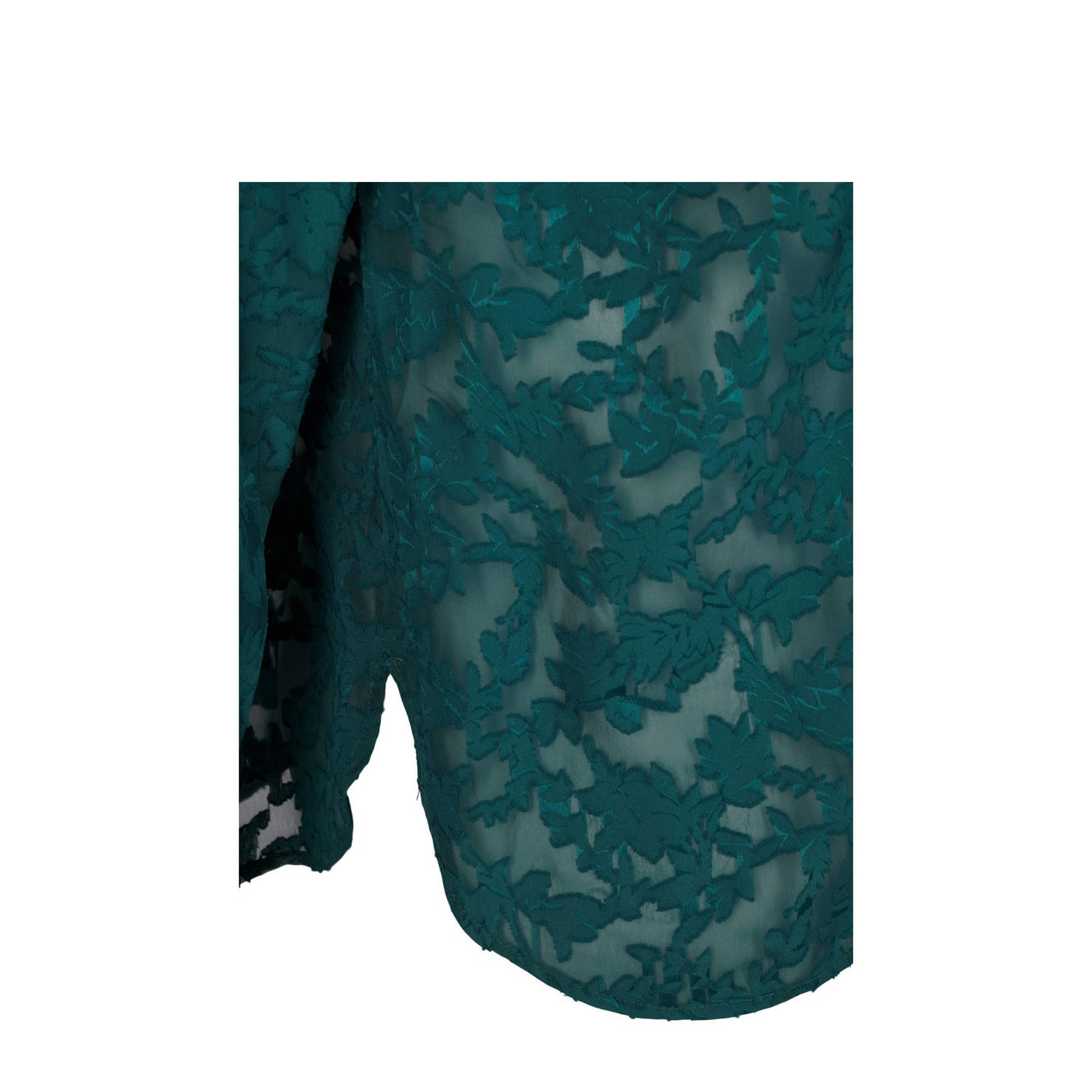 Zizzi semi-transparante blouse met all over print donkergroen