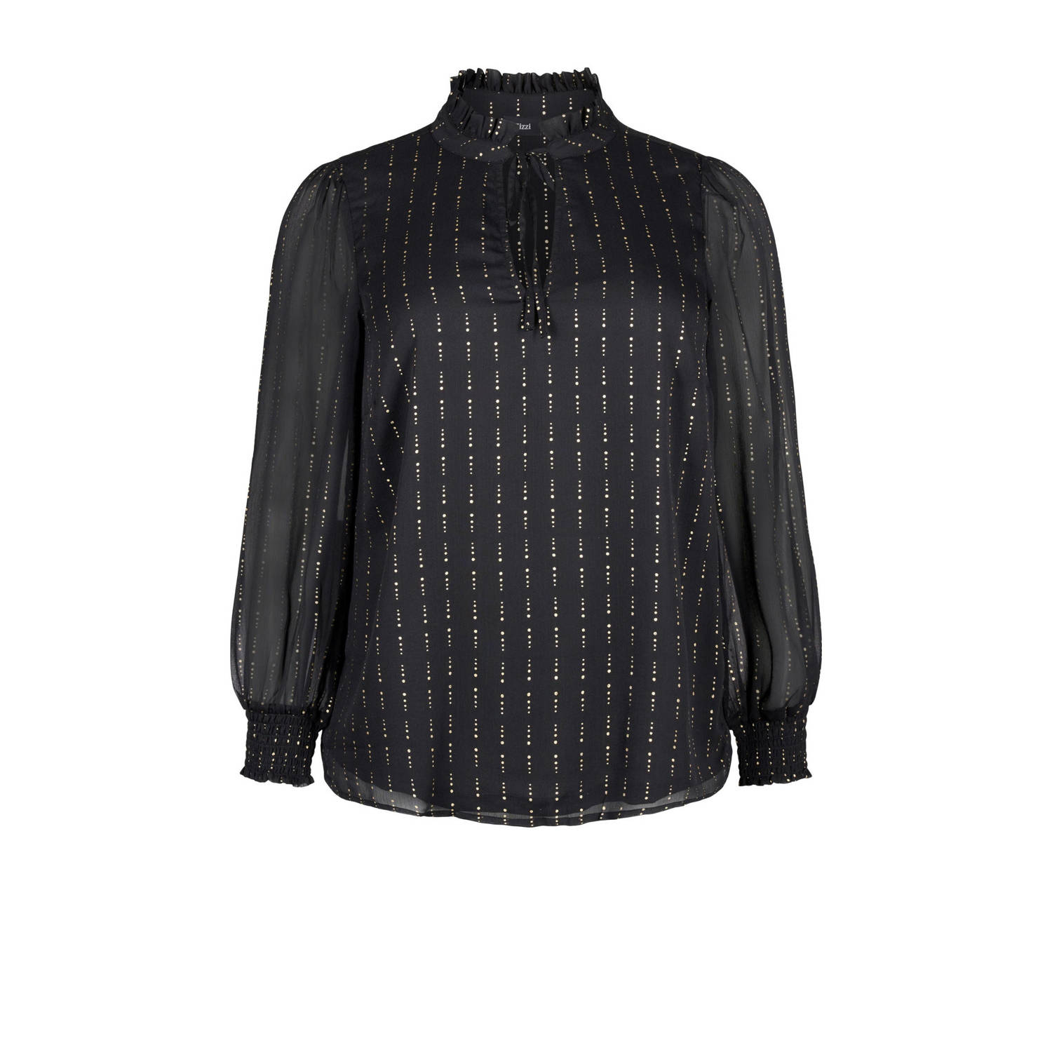 Zizzi semi-transparante blouse zwart