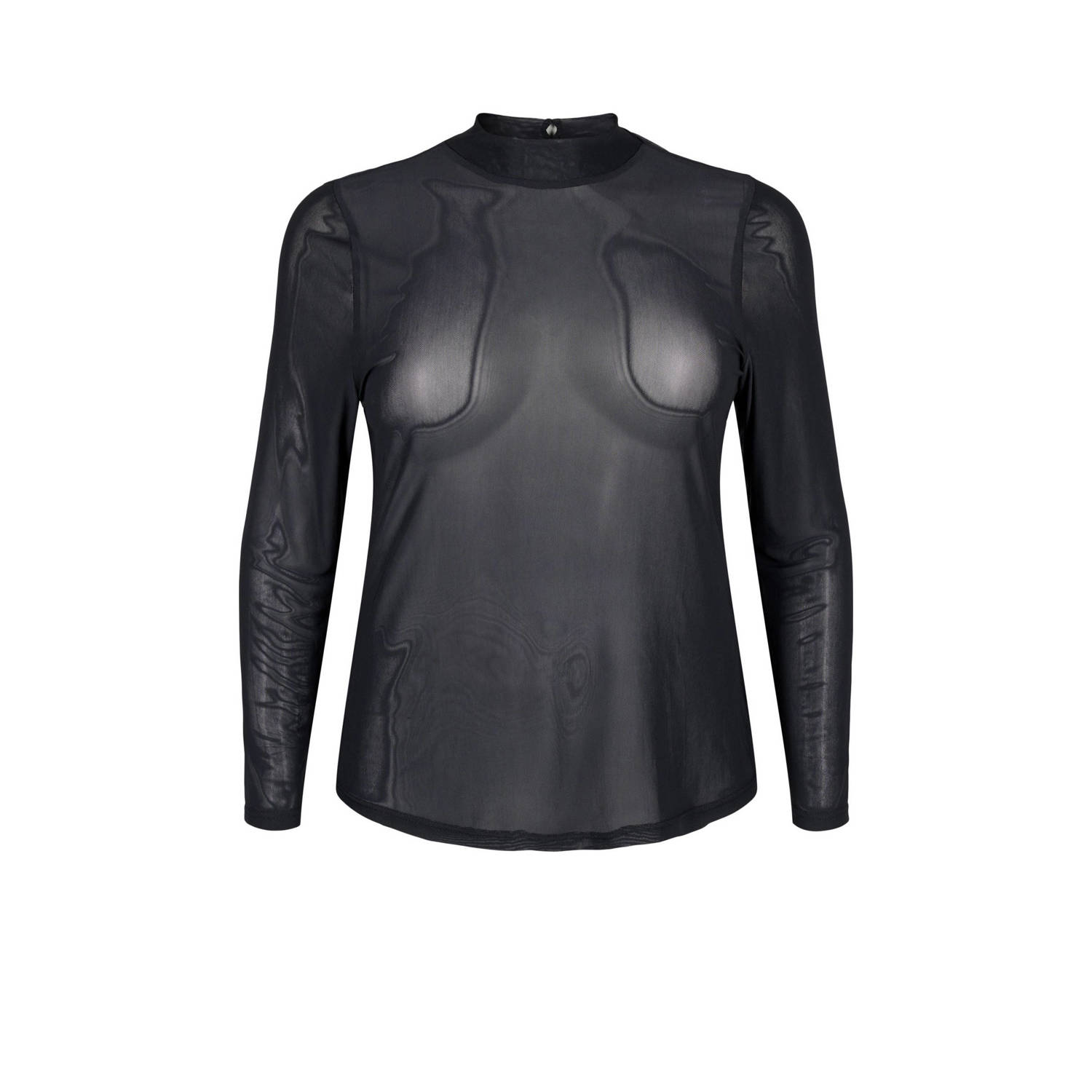 Zizzi mesh top zwart