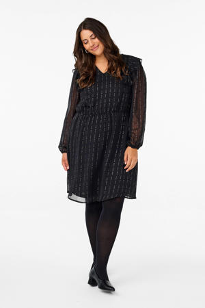 semi-transparante jurk zwart