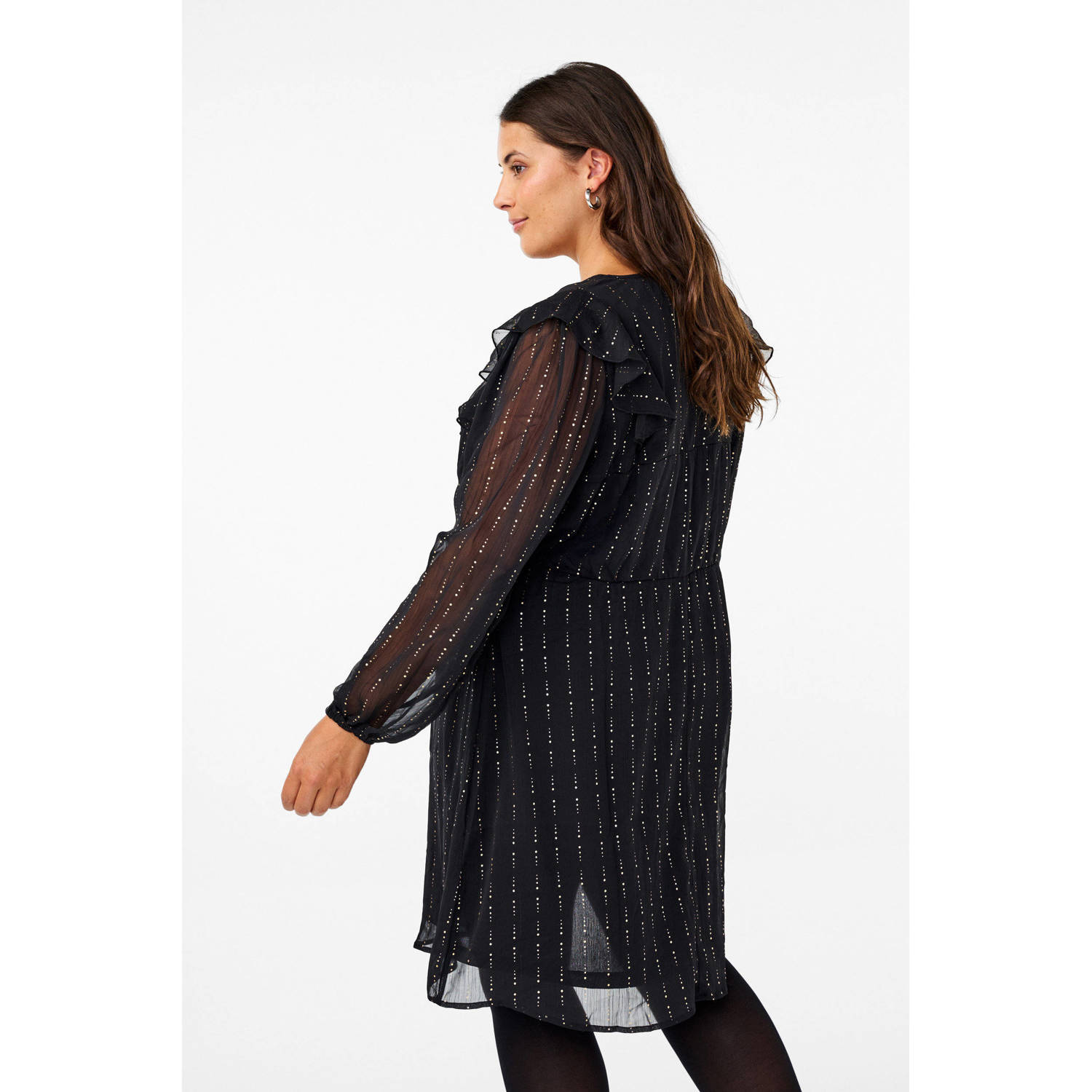 Zizzi semi-transparante jurk zwart