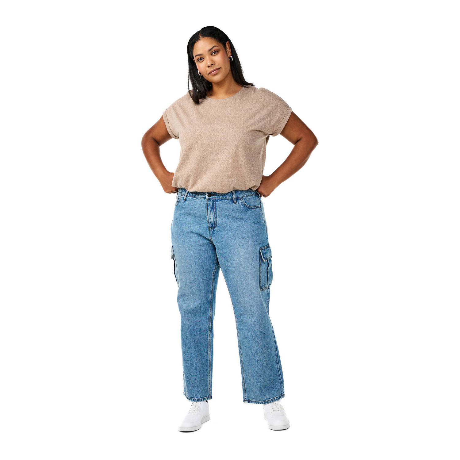 Zizzi cargo jeans light blue denim