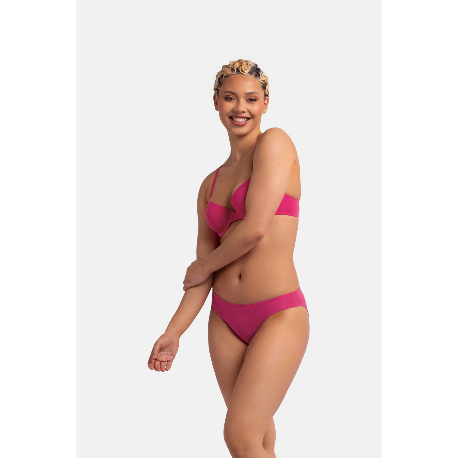 Dorina slip Muriel (set van 2) fuchsia zwart