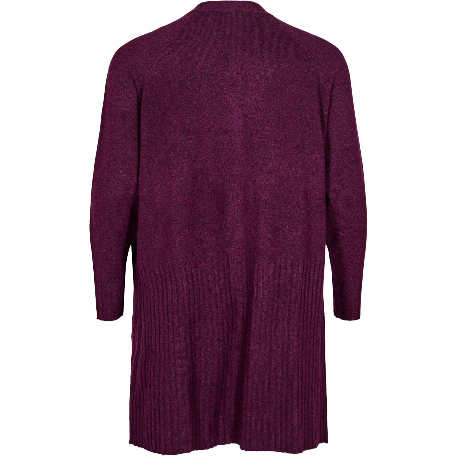 Zizzi gebreid vest aubergine