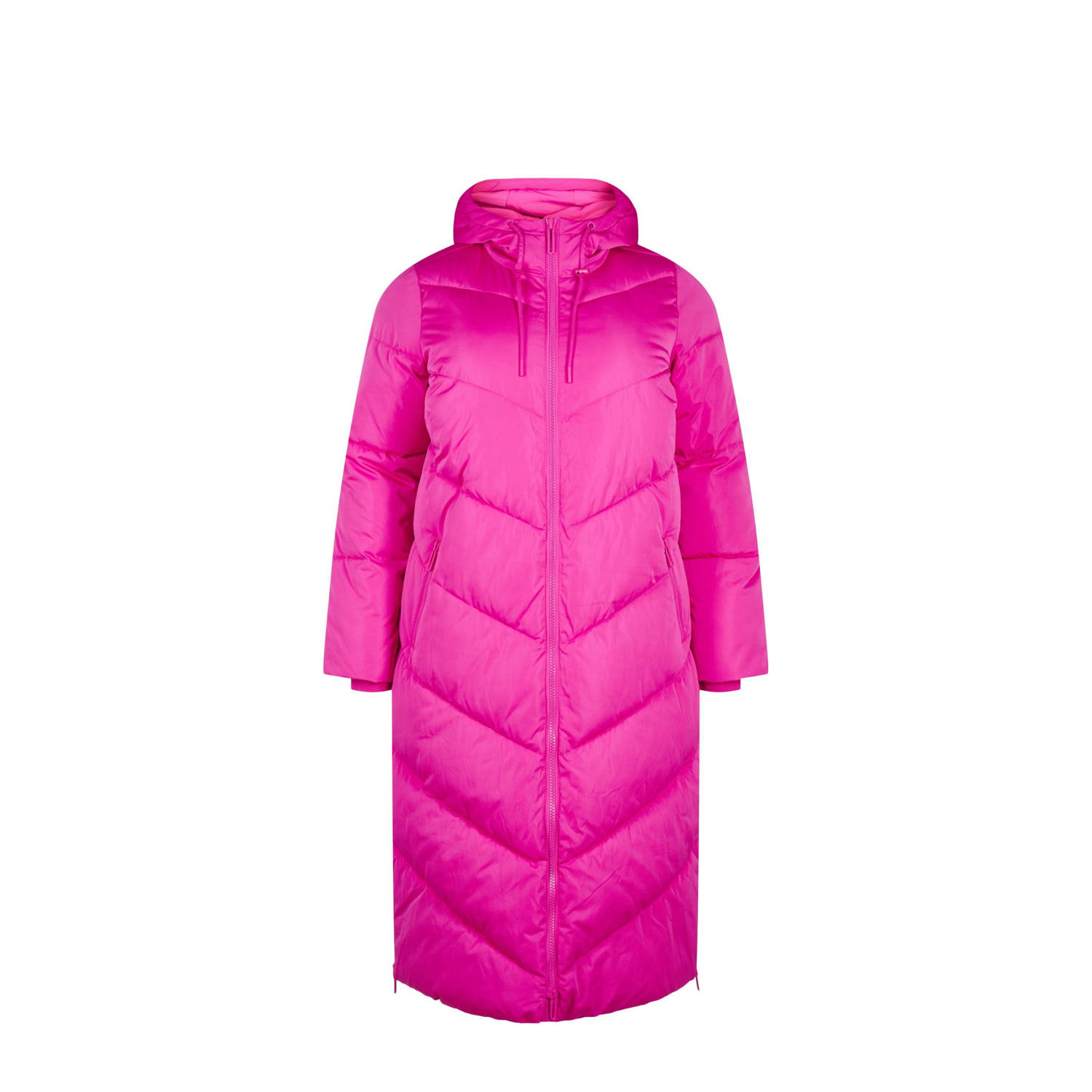 Zizzi gewatteerde jas roze