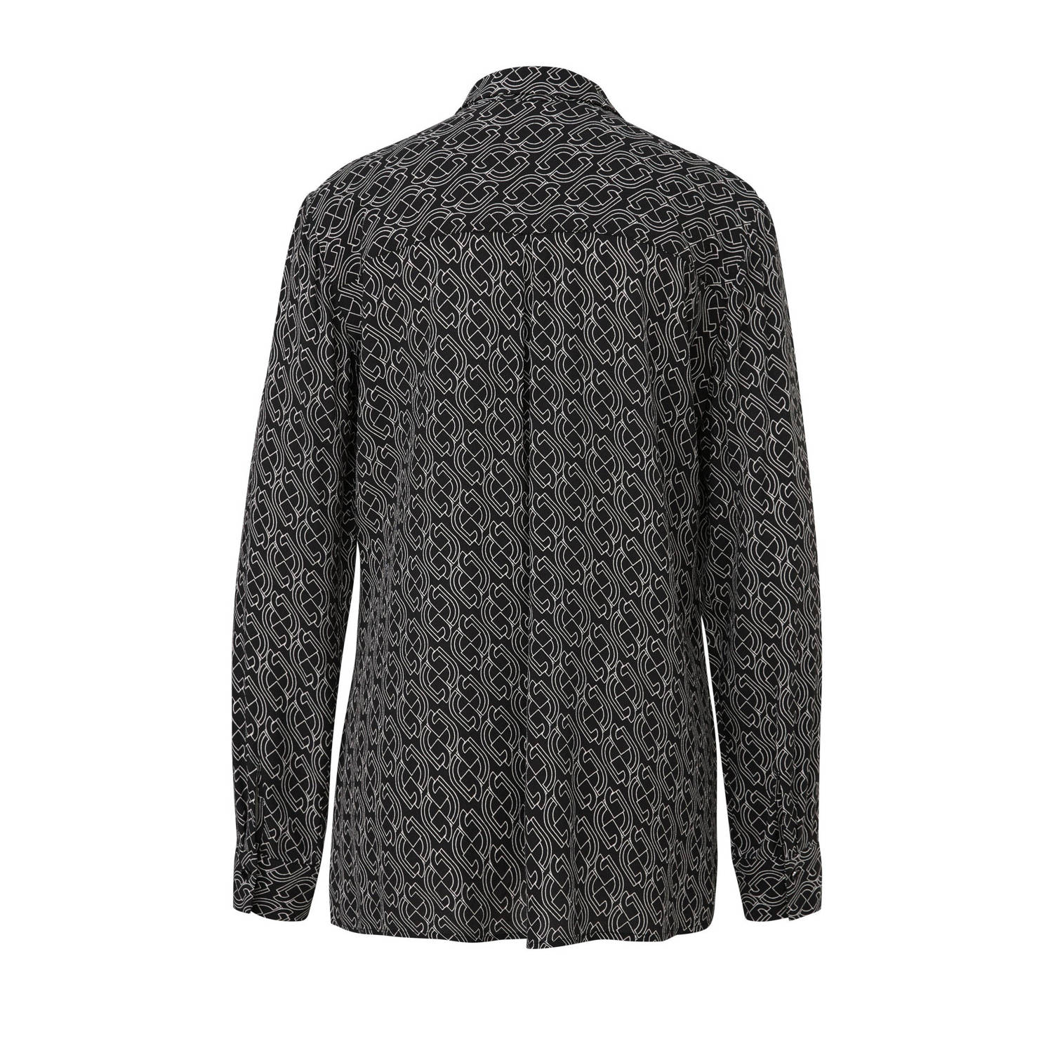 comma blouse met grafische print zwart
