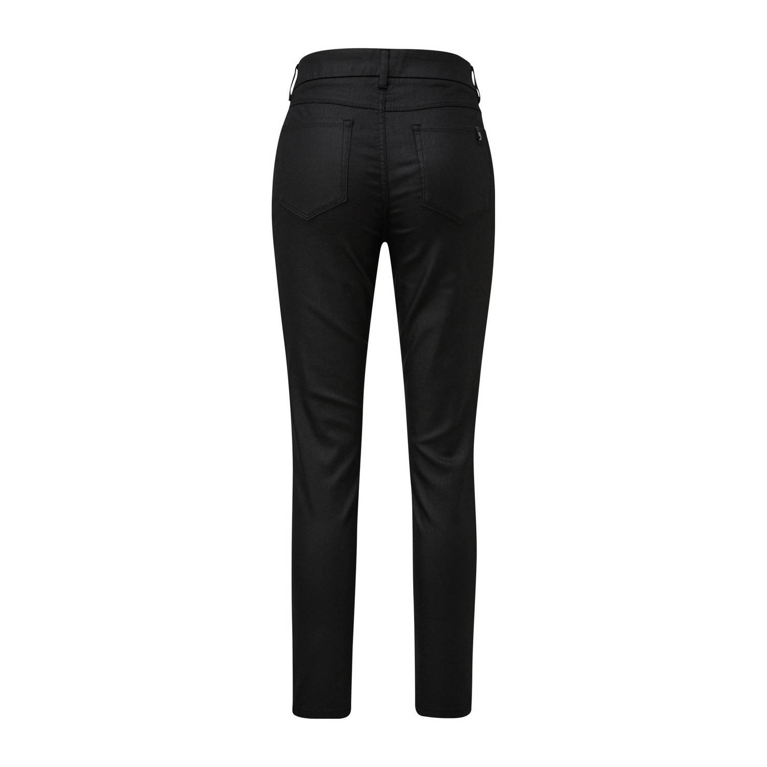 comma coated slim fit broek zwart