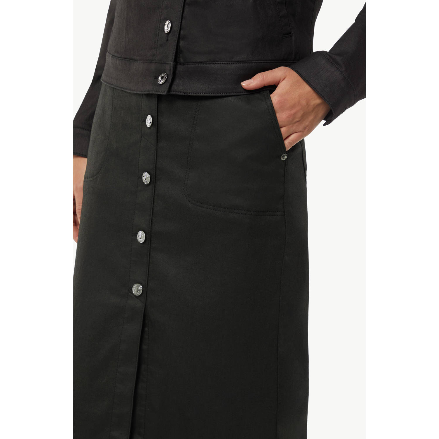 comma midi rok zwart